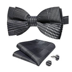 Classic black and white bow tie Black tartan pattern nz