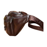 Classic leather waist bag Dark brown nz