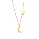 Classic Moon and star necklace Golden nz