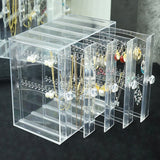 Clear Earring Box 5 drawers White nz