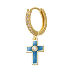 Colourful cross earrings Blue nz