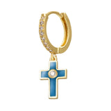 Colourful cross earrings Blue nz