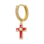 Colourful cross earrings Red nz