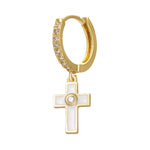 Colourful cross earrings White nz