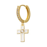 Colourful cross earrings White nz