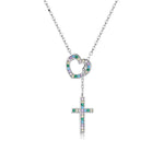Colourful heart cross necklace nz