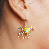 Colourful horse dangle earrings nz