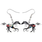Colourful horse earrings Grey nz