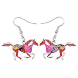 Colourful horse earrings Red nz