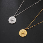 Compass necklace silver nz