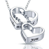 Couple heart necklace 925 silver nz