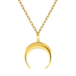 Crescent Moon necklace in metal Gold plated nz