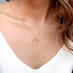 Crescent Moon necklace in metal nz