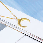 Crescent Moon necklace in metal nz