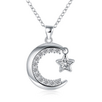 Crescent moon necklace sterling silver nz