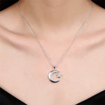 Crescent moon necklace sterling silver nz