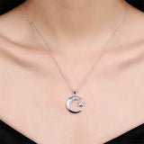 Crescent moon necklace sterling silver nz