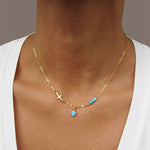 Cross And Evil Eye Necklace nz