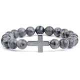 Cross and pearl bracelet Labradorite / 16 cm nz