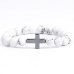 Cross and pearl bracelet White / 16 cm nz
