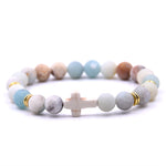 Cross bracelet with colourful pearls nz