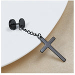 Cross chain earring Black nz