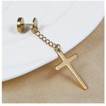 Cross chain earring Gold nz