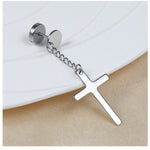 Cross chain earring Silver nz