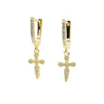 Cross drop earrings Gold nz
