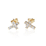 Cross earrings with cubic zirconia White gold nz