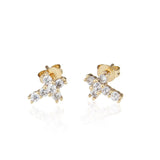 Cross earrings with cubic zirconia White gold nz