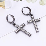 Cross earrings with rhinestones Black nz