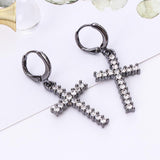 Cross earrings with rhinestones Black nz