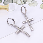 Cross earrings with rhinestones Silver nz
