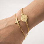 Cross medal bracelet nz