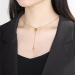Cross Necklace with Colourful Pearls nz