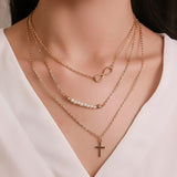 Cross necklace with pearls nz