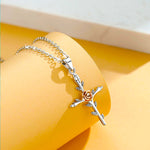 Cross necklace with rose nz