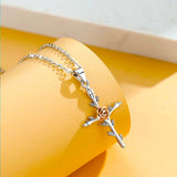Cross necklace with rose nz