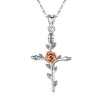 Cross necklace with rose nz