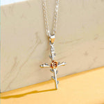 Cross necklace with rose nz