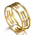 Cross protector ring 54 mm / Gold nz