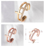 Cross ring with cubic zirconia nz