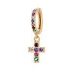 Cross shaped zirconia earrings Zircon stone nz