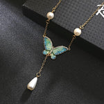 Cultured Pearl Butterfly Necklace nz