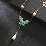 Cultured Pearl Butterfly Necklace nz