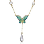 Cultured Pearl Butterfly Necklace nz