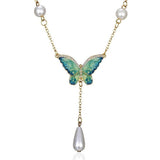 Cultured Pearl Butterfly Necklace nz