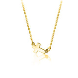 Curved cross necklace Gold nz