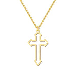 Cutout Cross Necklace Gold nz
